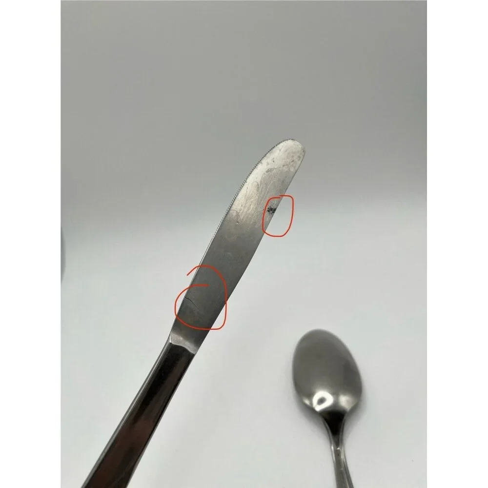 Impassa Japan Atomic Starburst Flatware Dinner Stainless Knife & Serving Spoon